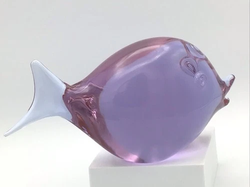 ZANETTI Murano Neodymium ART Glass FISH Alexandrite SIGNED