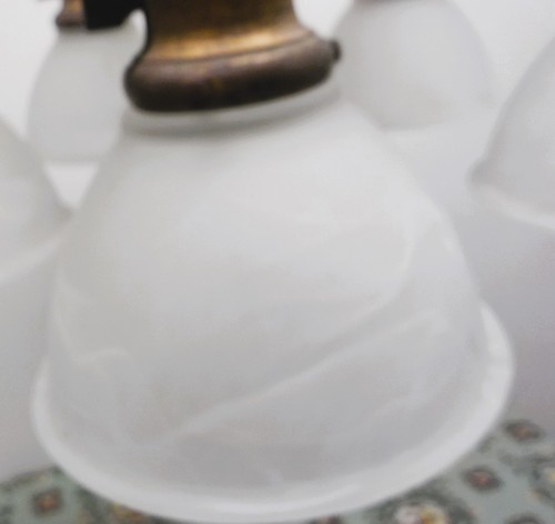 Vintage Chandelier Brass 5 Arm With Shades Shades are not the original - Picture 9 of 9