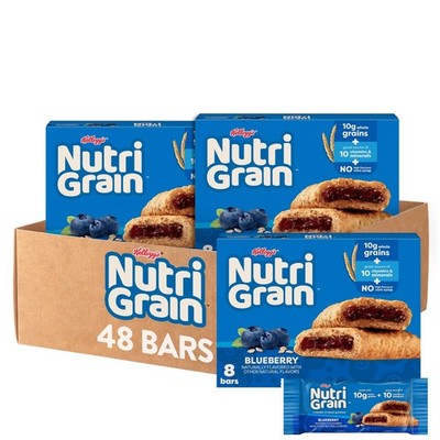 Nutri-Grain Soft Baked Breakfast Bars, Kids Snacks, Whole Grain, Blueberry (6...