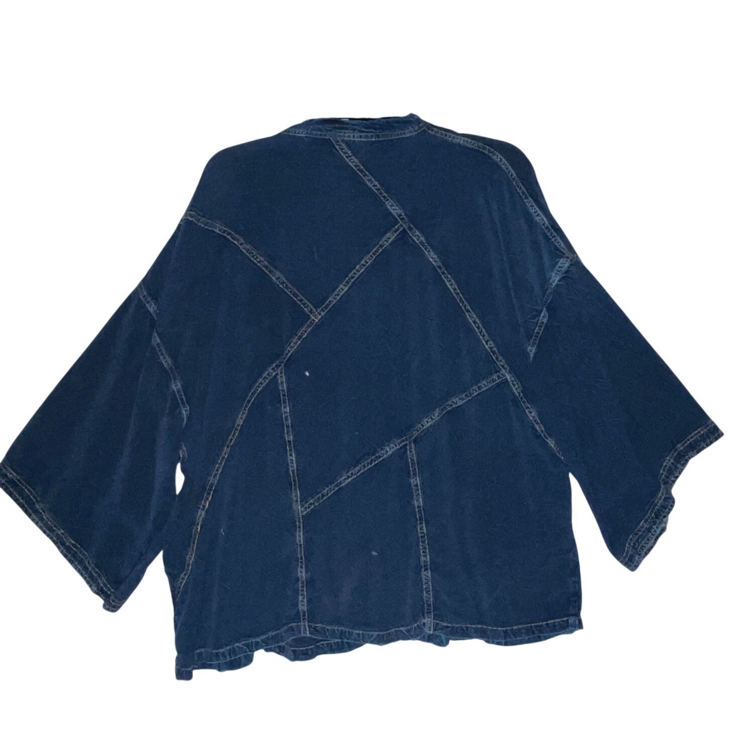 Sacred Threads Womens 2X Blue Patchwork Button Do… - image 3