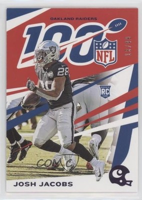 2019 Panini Chronicles NFL 100 Purple 13/49 Josh Jacobs #74 Rookie RC 9o3