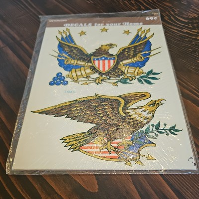 Eagle Shield E Pluribus Unum Decals Meyercord 1104-D new in package Vintage 1979