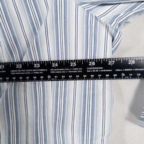 Camisa Blusa Riders 3X Azul Rayas Abotonada Algodón Elastizada Instantáneamente Adelgaza - Imagen 5 de 8