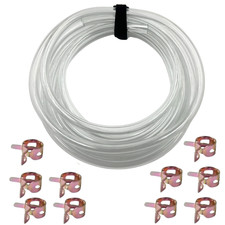 10 Feet Long Fuel Line Fuel Hose Fuel Tube 1/4" ID x 3/8" OD 6x10mm with Clamps