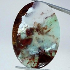 36.10Cts Natural Handmade Aqua Chalcedony Oval Cabochon Gemstone 26X38X4MM