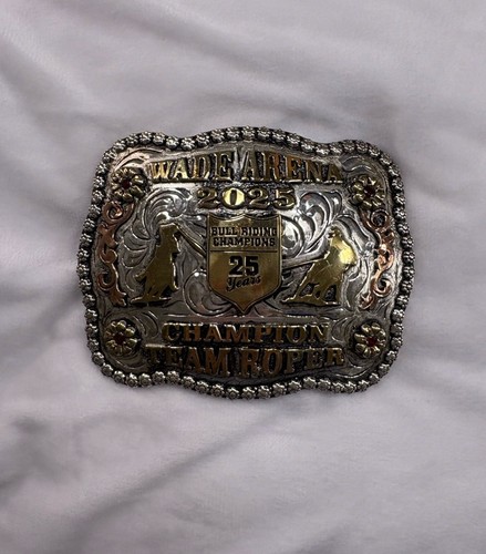 Trophy Rodeo Champion Belt Buckle Team Roper Roping Header Heeler | eBay