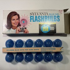 Vintage Sylvania Blue Dot Flash Bulbs - Blue and Clear 25B - Two Sets of 12