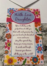 Birthday DAUGHTER With Love Special Day 5'x7.75" Stockwell Greeting Card