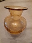 Vintage Set Of Two Miller Rogaska Reed & Barton Yellow Amber Crystal Glass Vases — photo 8