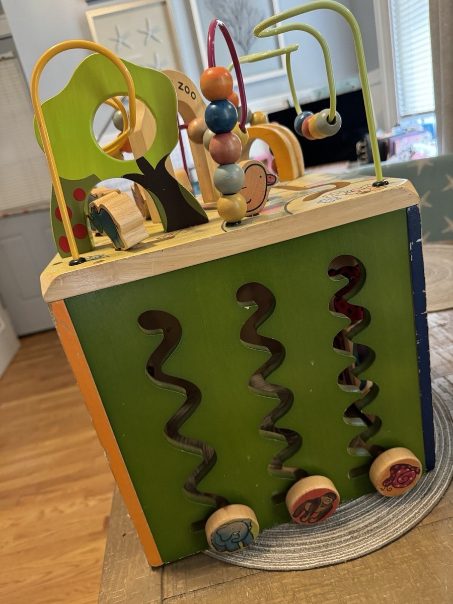 B. Zany Zoo Wooden Activity Cube Multiple Activitie Functional
