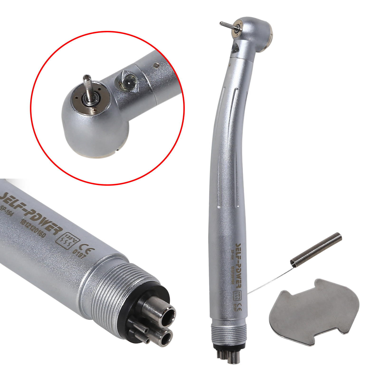 Details zu USA Turbine Dental Low LED High Speed Handpiece Kit Push Button 4 Hole M4 Popularität der sofortigen Lieferung