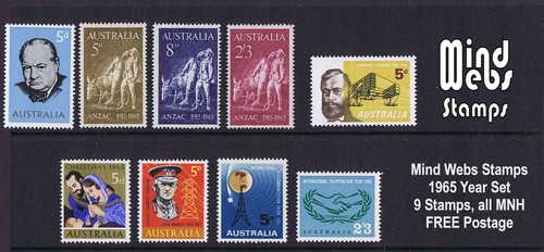 Australian Pre-Decimal Stamps 1965 Year Collection (9) MNH SET B **NICE LOT!*** - Picture 2 of 2
