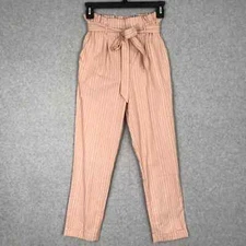 Sienna Sky Pants XS Striped Paperbag Vacation Resort Office Church