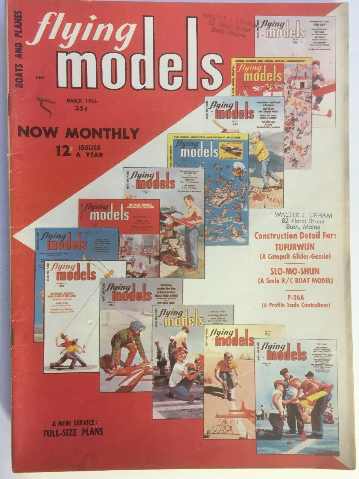 March 1956 FLYING MODELS Magazine W/ Detailed Plane & Boat Plans eBay