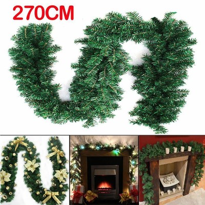 Christmas Wreath Decoration Garland Fireplace Mantel Tree Pine