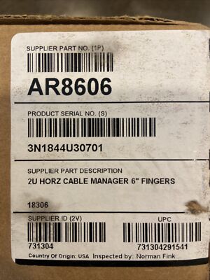 APC Horizontal Cable Manager with Cover - Rack Mount 2U AR8606 731304