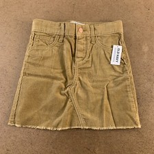 Old Navy Girls Small 6-7 High-Waisted Button-Fly Frayed-Hem Corduroy Skirt NWT