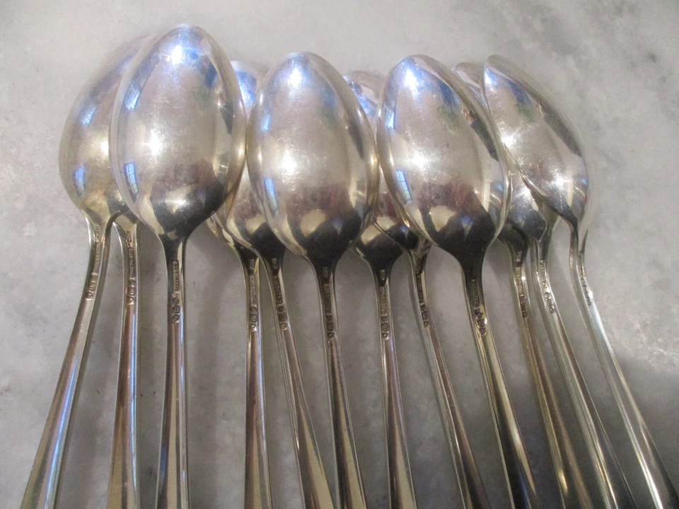 НАБОР ЧАЙНЫХ ЛОЖЕК ИЗ ЧИСТОГО СЕРЕБРА С РОЗОЙ WATSON WINDSOR (12) 6 ДЮЙМОВ - БЕЗ МОНО - 343 г - Изображение 4 из 4