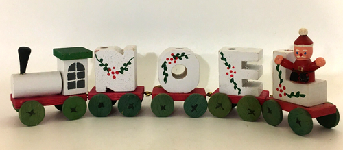 NOEL Christmas 5pc Wooden Train Set Candleholder w/ Candles Vintage 1982 Taiwan - Picture 2 of 14