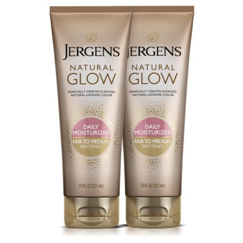 Jergens Natural Glow Self Tanner Body Lotion, Sunless Tanning, Fair to Medium