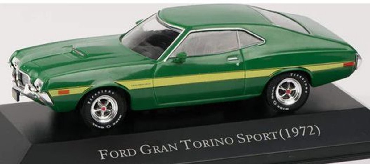 Ford Gran Torino Sport 1972 échelle 1/43 Atlas – Verte, Modèle Miniature Diecast De Collection