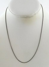 Italy Sterling Silver Box Chain Necklace 18.25 Inch Length 925 1mm Thick 2.5g