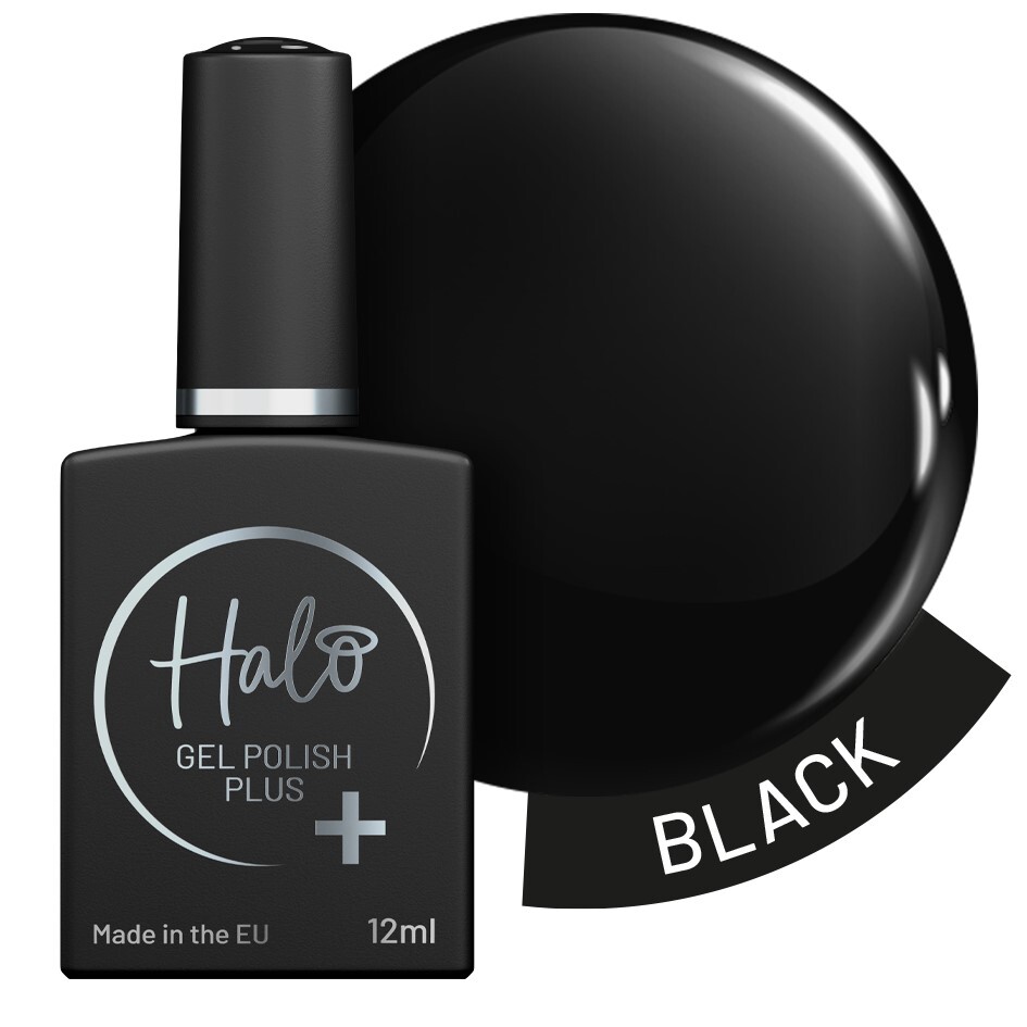 Halo Gel Polish Plus (Black) HEMA-Free Vegan 12ml