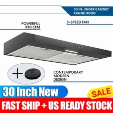 SNDOAS 30in Under Cabinet Range Hood Stainless Steel Kitchen Vent 230CFM Black