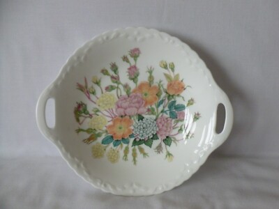 EDLES BONE CHINA OVAL COALPORT ROSE GARDEN SERIE SCHALE TOP ZUSTAND