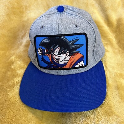 Dragon Ball Z Hat Cap Mens One Size Gray Blue Goku Snapback Anime