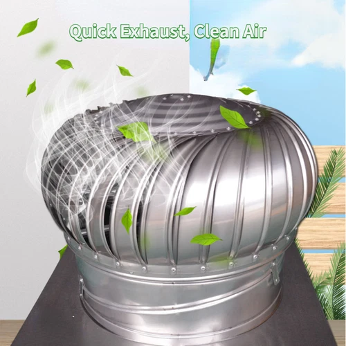 Wind Turbine Air Roof Ventilator Roof Vent Exhaust Fan Stainless Steel 16/20 CM - Picture 3 of 13