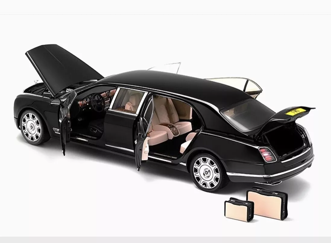 ALMOST REAL BENTLEY MULSANNE GRAND LIMOUSINE BY MULLINER 1:18 DIECAST BLACK