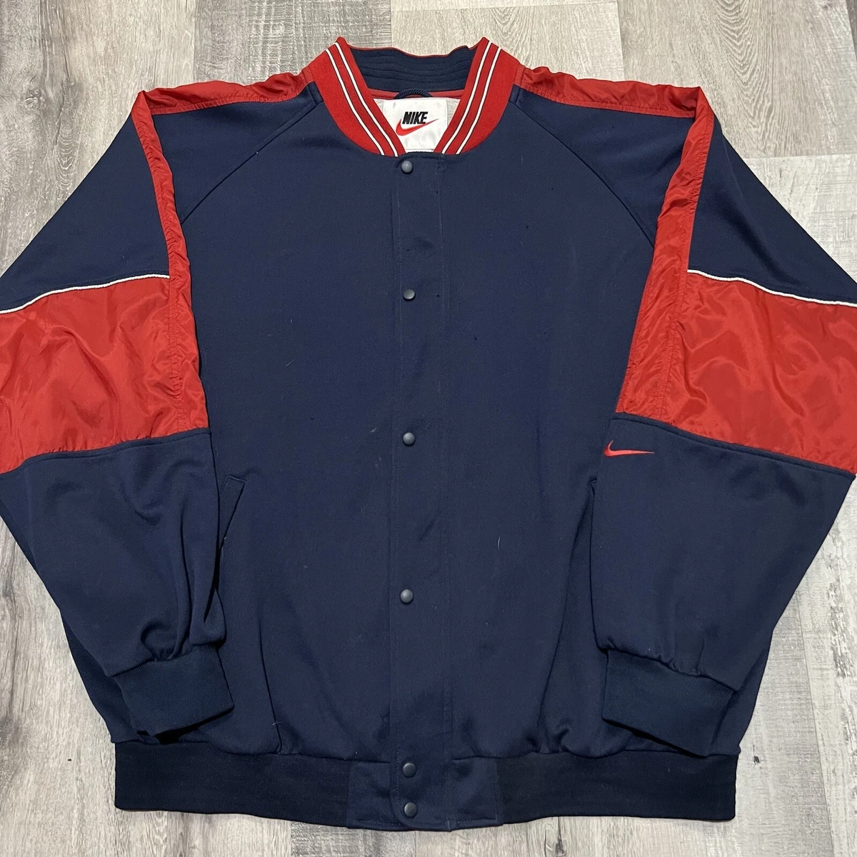 Bomber jacket with red tag on sleeve clearance