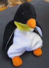Vintage TY Plush Penguin Waddle 1995 Stuffed Animal Floppy Soft Toy Lovey