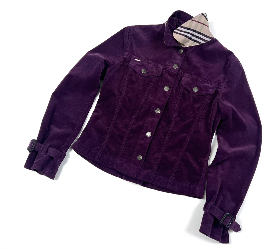 Conjunto de 2 peças de terno formal roxo Burberry feminino autêntico calça jaqueta - UK8 US6 IT40 - Imagem 4 de 4