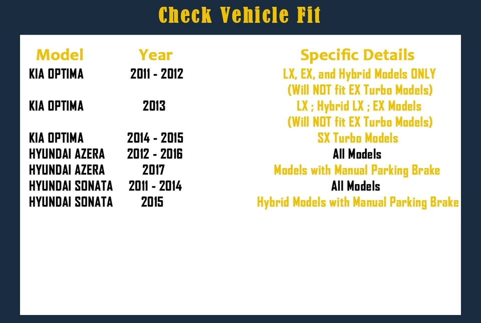 284mm Rear Brake Rotors Pads fit for Hyundai Sonata Kia Optima 2011-2015 Drilled - Image 2 of 4