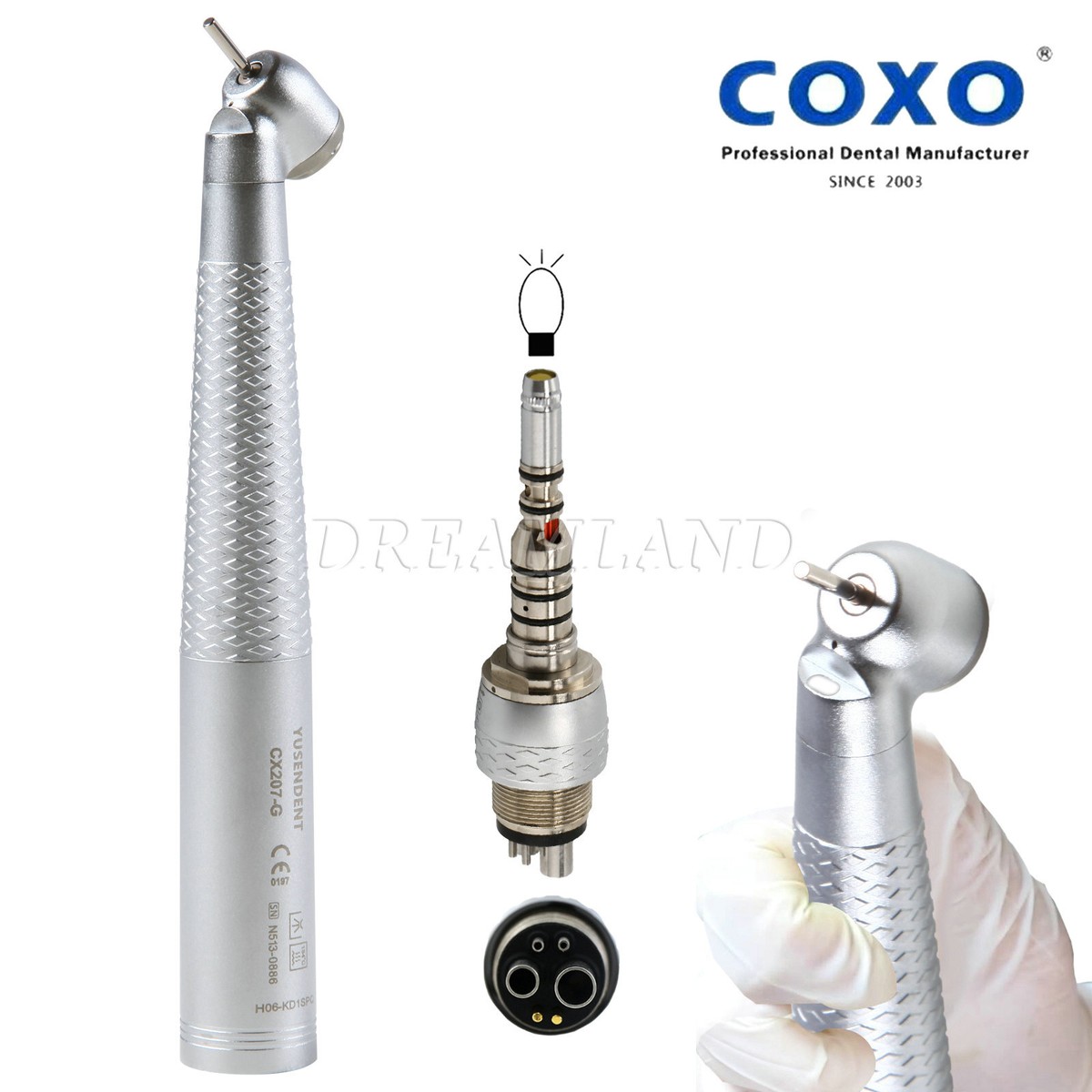 COXO Dental 45 degree Surgical Fiber Optic Turbine Handpiece