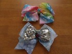 Frozen Elsa & Anna   Hair Bow and Rainbow Unicorn Hair Bow - Great Condition