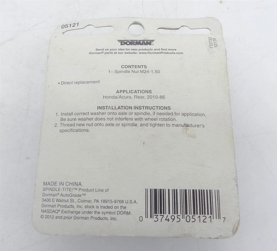 Tuerca de husillo Dorman 05121 compatible con modelos seleccionados de Acura / Honda Foto 2 de 2