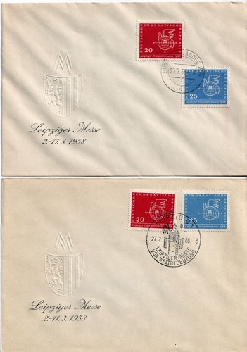 DDR: Leipziger Messe - Frühjahr 1958 - 2 Sonderbriefe