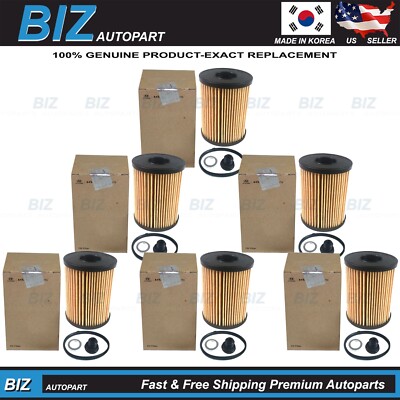 Genuine Oil Filter Kit 6Pack for 2020-2025 Hyundai Kia 2.5L Models 26350-2S001
