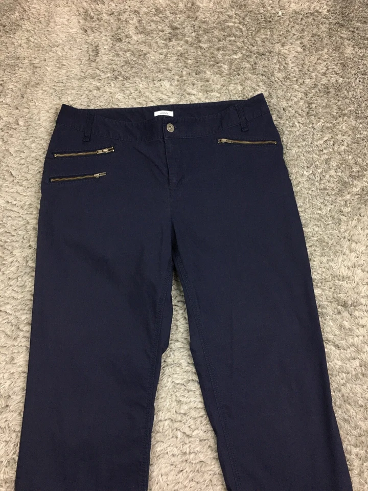 Liz & Co 直筒 Pnats 女式 10P 码娇小蓝色弹力 — 第 2/4 张图片