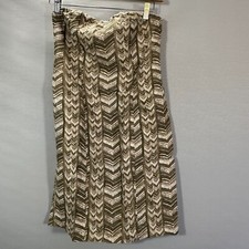 Michael Kors Dress Womens 8 Linen Strapless Back Zip Herringbone Lined Vent