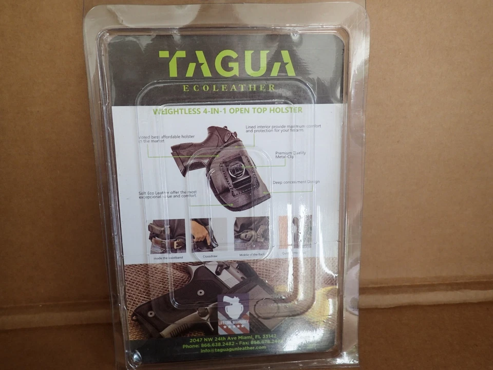 Tagua Ecoleather TWHS-H4-355 4-in-1 Holster, Most 9mm/40mm/45 S-Stack, Black, RH - Image 4 of 4
