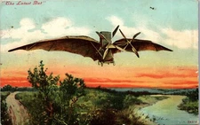 Vintage Aviation Airplane Postcard The Latest Bat Fantasy Art posted 1910 MN