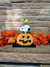 Pumpkin Snoopy and Woodstock Tabletop Decoration