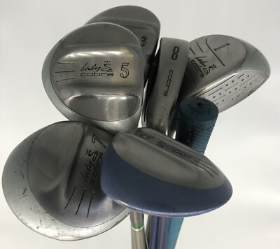 Lady Cobra Driver 3,5,7,9 Woods, 8-Iron, Warmup Club, 4 Head Covers