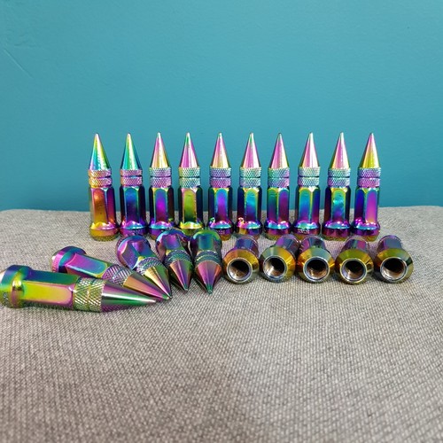 Titanium Lock Wheel Steel Nuts Spike Lug Nuts 16Pcs M12x1.25 for Subaru Nissan - 第 1/3 張圖片