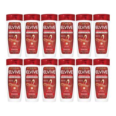 L'Oréal Paris Elvive Reparacion Total Extreme Shampoo, 13.5oz 400ml (Pack of 12)