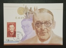 1986 TS Eliot Scott 2239 Stamp FDC Maxi Card M2274
